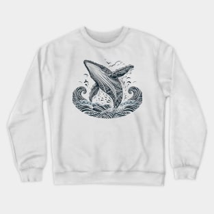 Tribal Humpback Whale Crewneck Sweatshirt